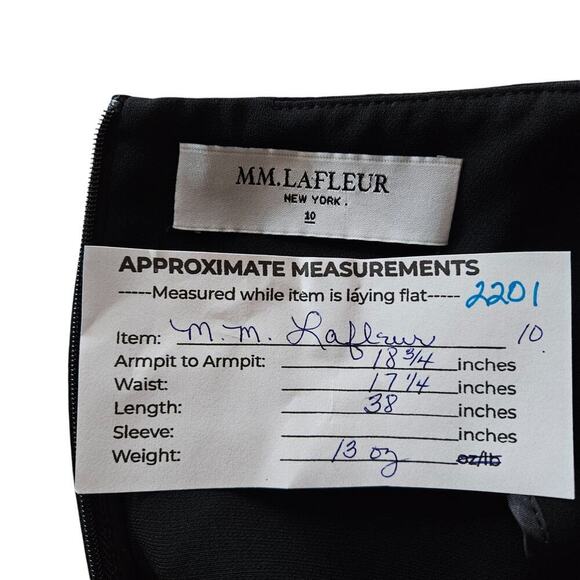 MMLaFleur Womens Black Sheath Dress Size 10 Elegant Workwear Power Classic Core - Picture 14 of 14